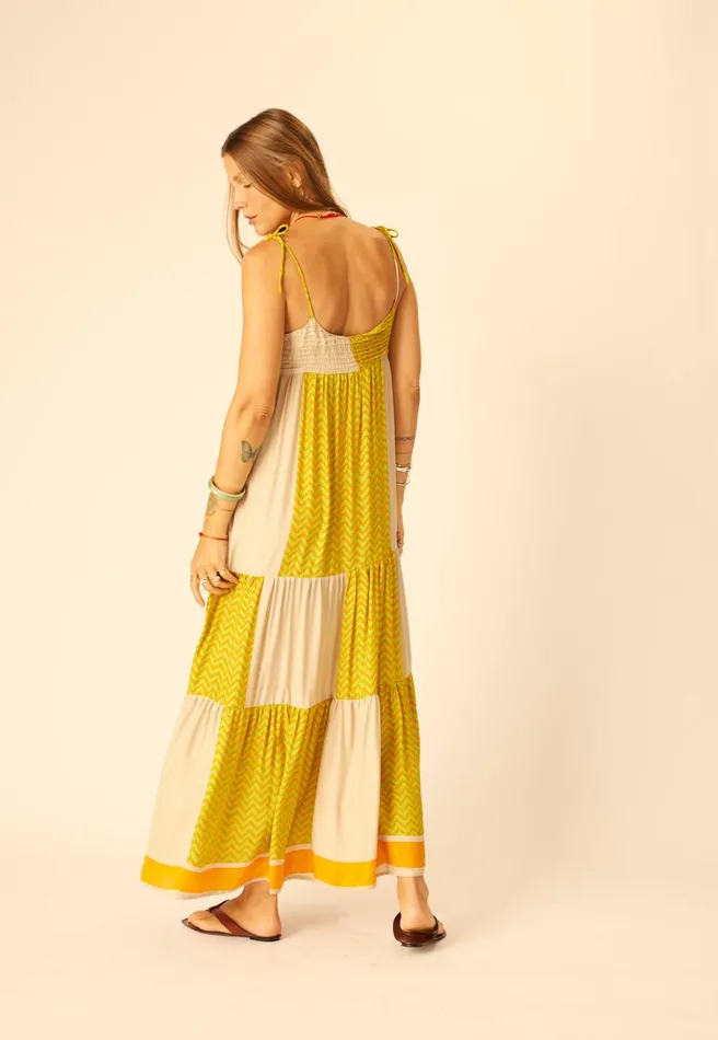 Melanie Dress Block Zigzag Tangerine Women Natalie Martin Dresses