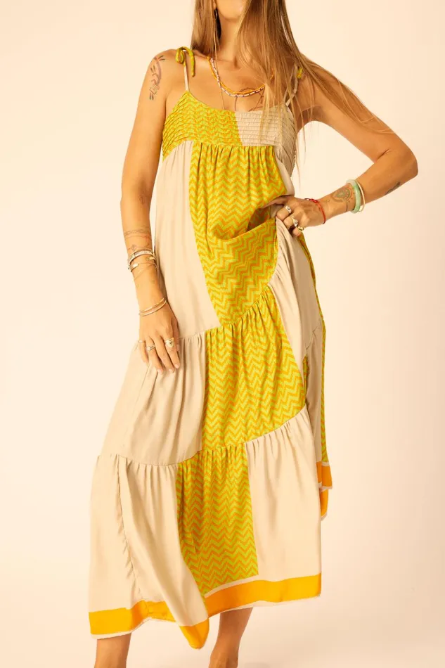 Melanie Dress Block Zigzag Tangerine Women Natalie Martin Dresses