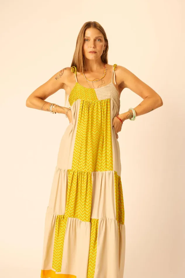 Melanie Dress Block Zigzag Tangerine Women Natalie Martin Dresses