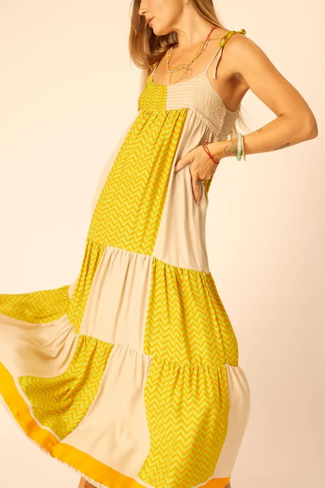 Melanie Dress Block Zigzag Tangerine Women Natalie Martin Dresses