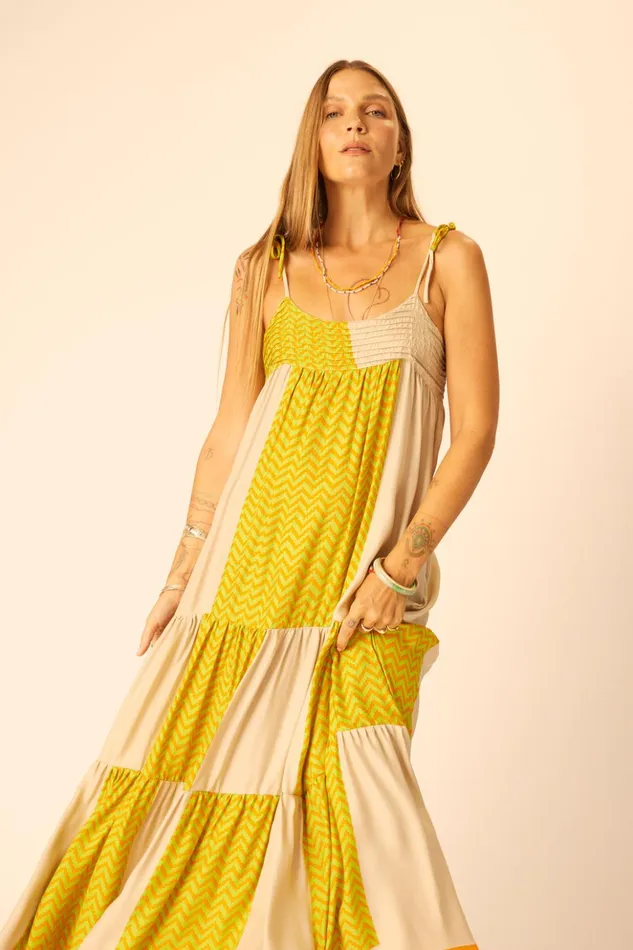 Melanie Dress Block Zigzag Tangerine Women Natalie Martin Dresses