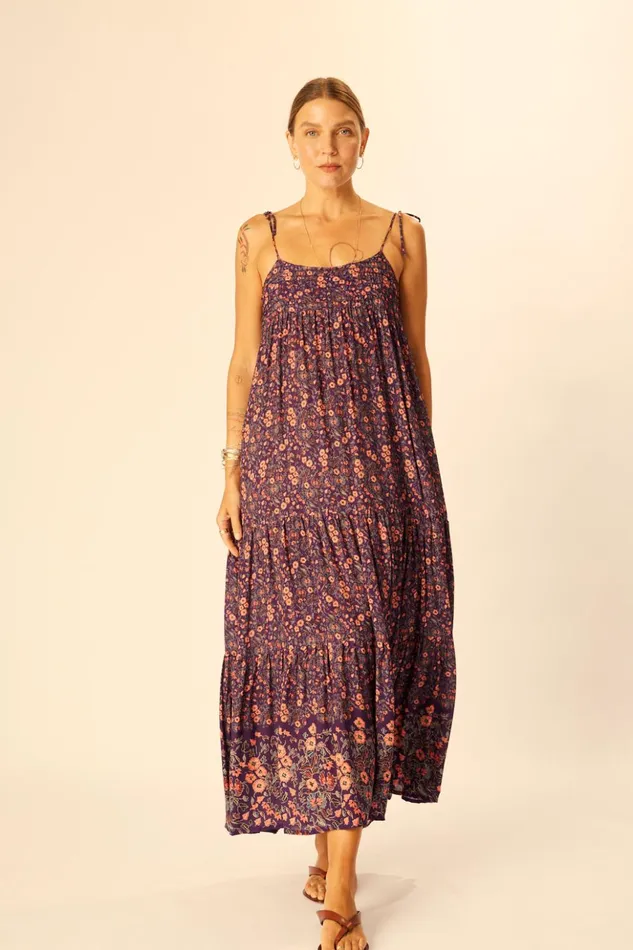 Melanie Dress Petite Fleur Aubergine Women Natalie Martin Dresses