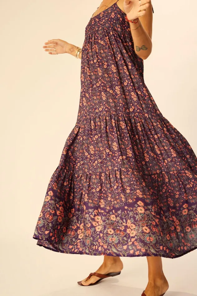 Melanie Dress Petite Fleur Aubergine Women Natalie Martin Dresses