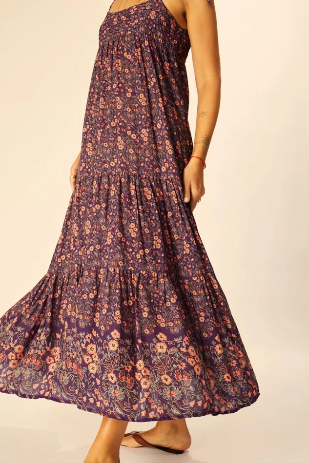 Melanie Dress Petite Fleur Aubergine Women Natalie Martin Dresses