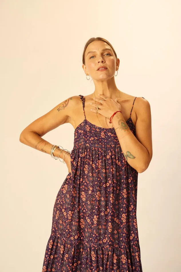 Melanie Dress Petite Fleur Aubergine Women Natalie Martin Dresses