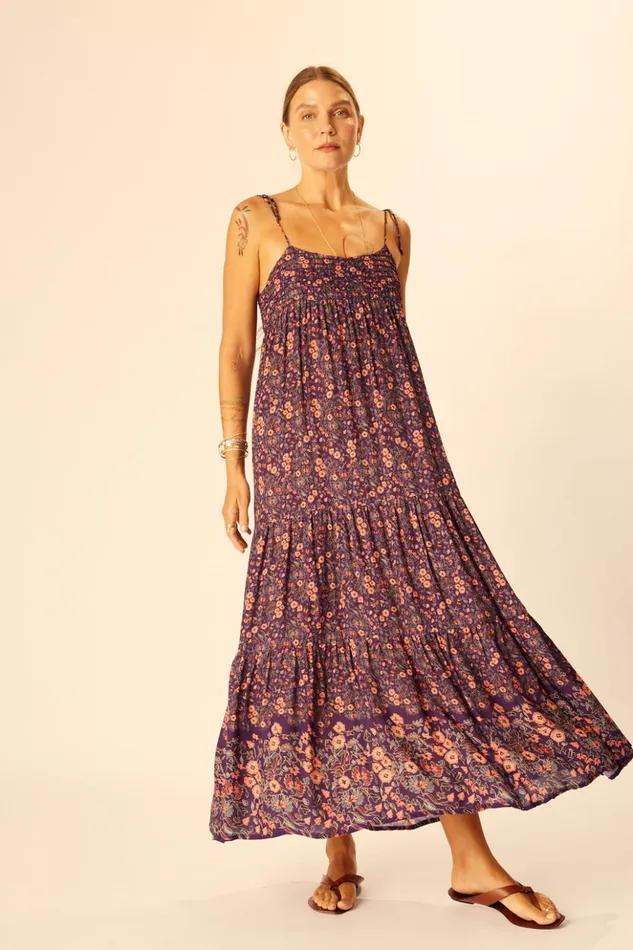 Melanie Dress Petite Fleur Aubergine Women Natalie Martin Dresses
