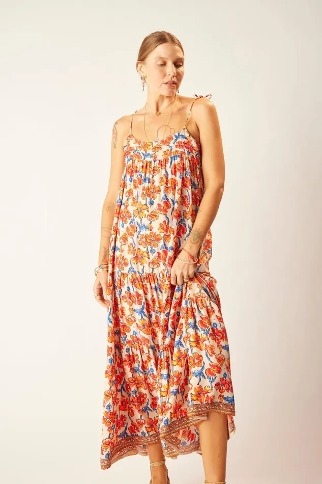 Melanie Dress Silk Watercolor Clementine Women Natalie Martin Dresses