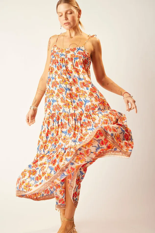 Melanie Dress Silk Watercolor Clementine Women Natalie Martin Dresses