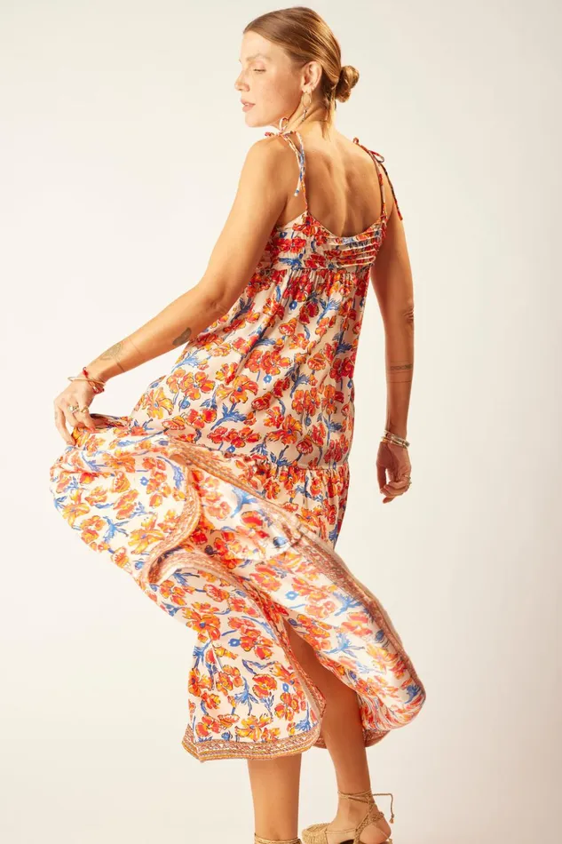 Melanie Dress Silk Watercolor Clementine Women Natalie Martin Dresses