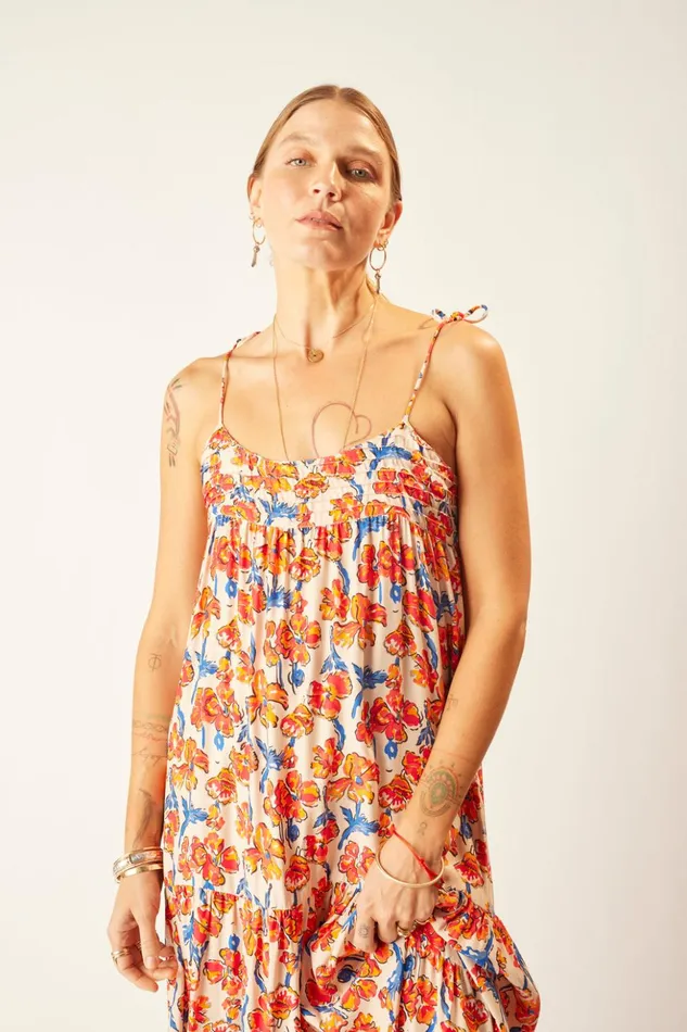 Melanie Dress Silk Watercolor Clementine Women Natalie Martin Dresses
