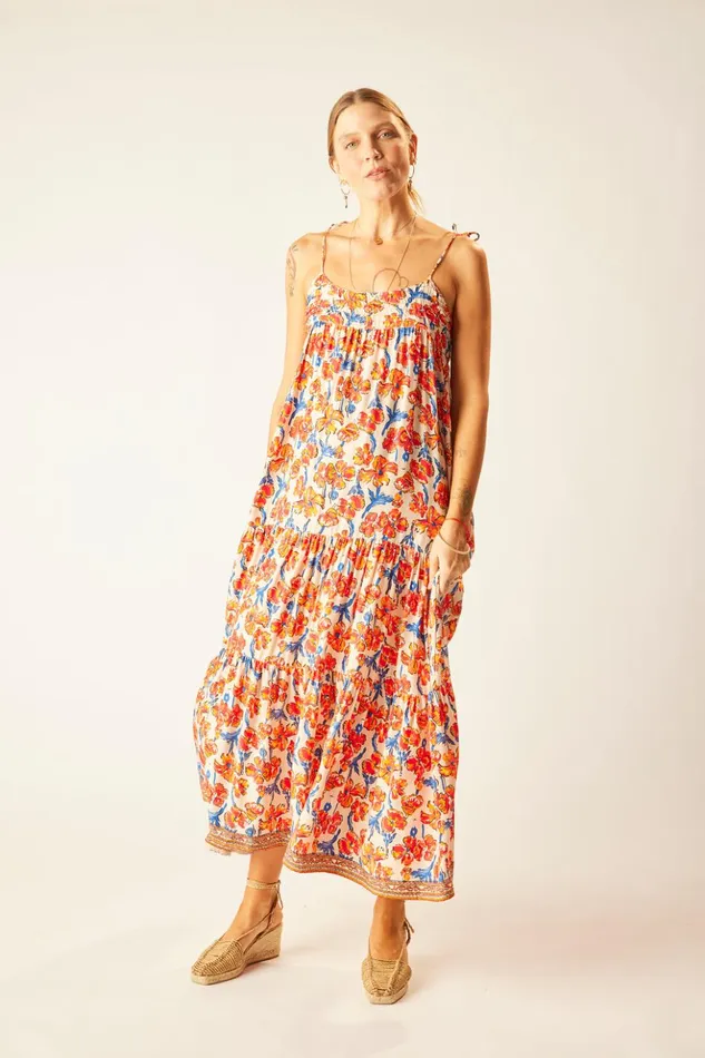 Melanie Dress Silk Watercolor Clementine Women Natalie Martin Dresses