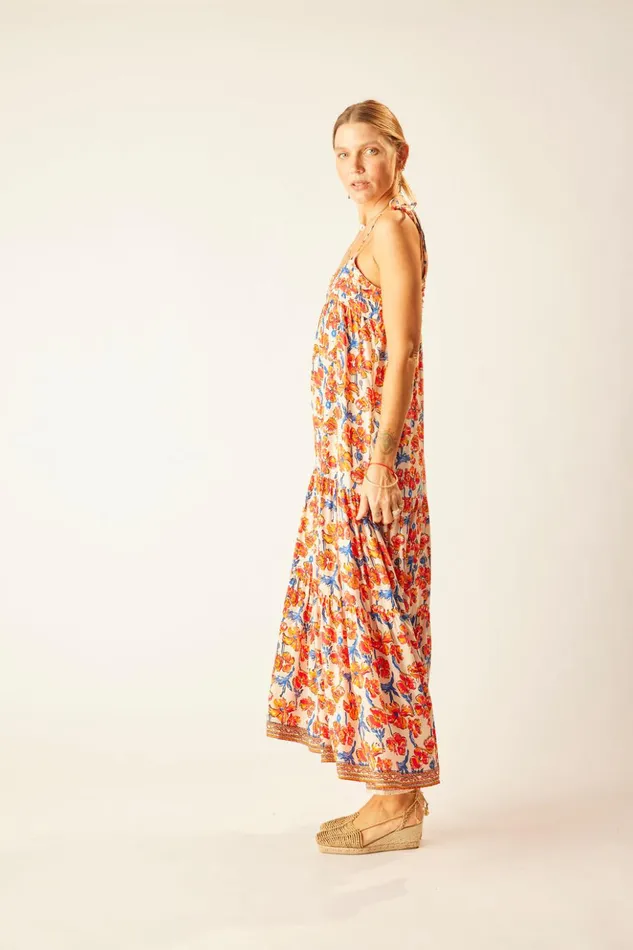 Melanie Dress Silk Watercolor Clementine Women Natalie Martin Dresses