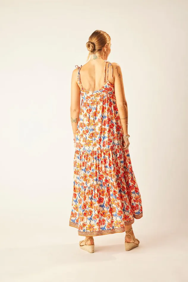 Melanie Dress Silk Watercolor Clementine Women Natalie Martin Dresses