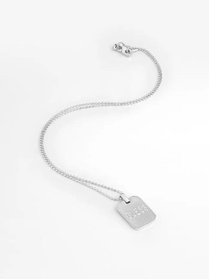 Men 034my Signature Necklace Silver Guess Jewellery