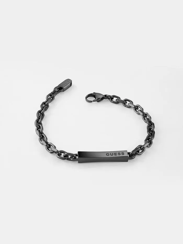 Men 034x Plate034 Bracelet Black Guess Jewellery