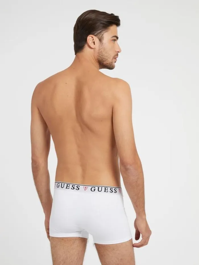 Men 3 Pack Boxers With Logo White Guess Underwear