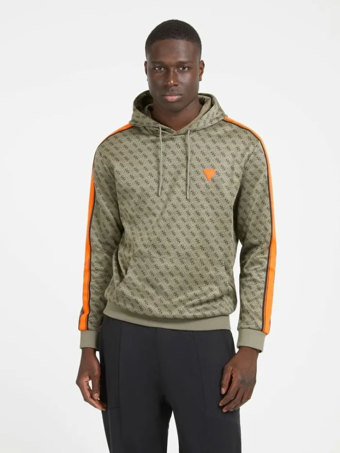 Men 4g Logo Sweatshirt Green Guess Knitwear And Sweatshirts