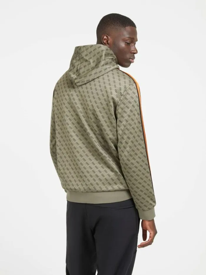 Men 4g Logo Sweatshirt Green Guess Knitwear And Sweatshirts