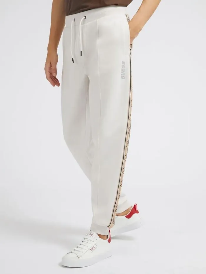 Men 4g Logo Tape Joggers Pant White Guess Activewear