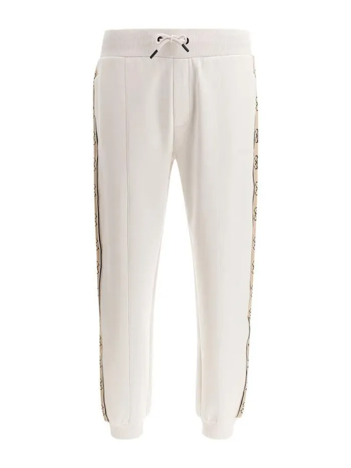 Men 4g Logo Tape Joggers Pant White Guess Activewear
