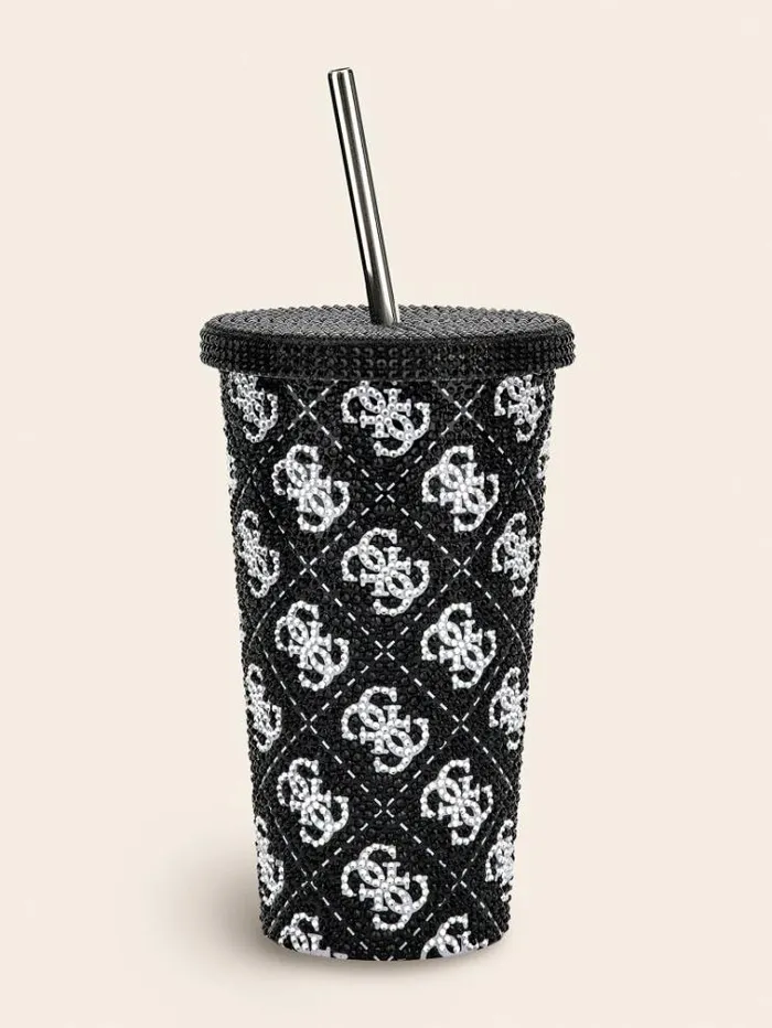 Men 4g Logo Travel Tumbler Cup Black Multi Guess Home Collection