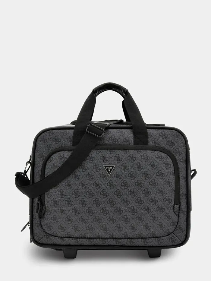 Men 4g Logo Trolley Black Multi Guess Travel Bags