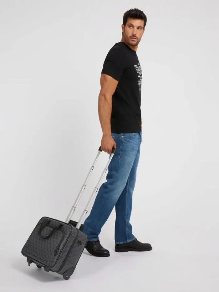 Men 4g Logo Trolley Black Multi Guess Travel Bags