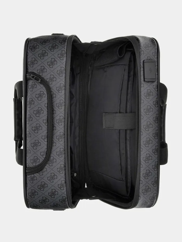 Men 4g Logo Trolley Black Multi Guess Travel Bags