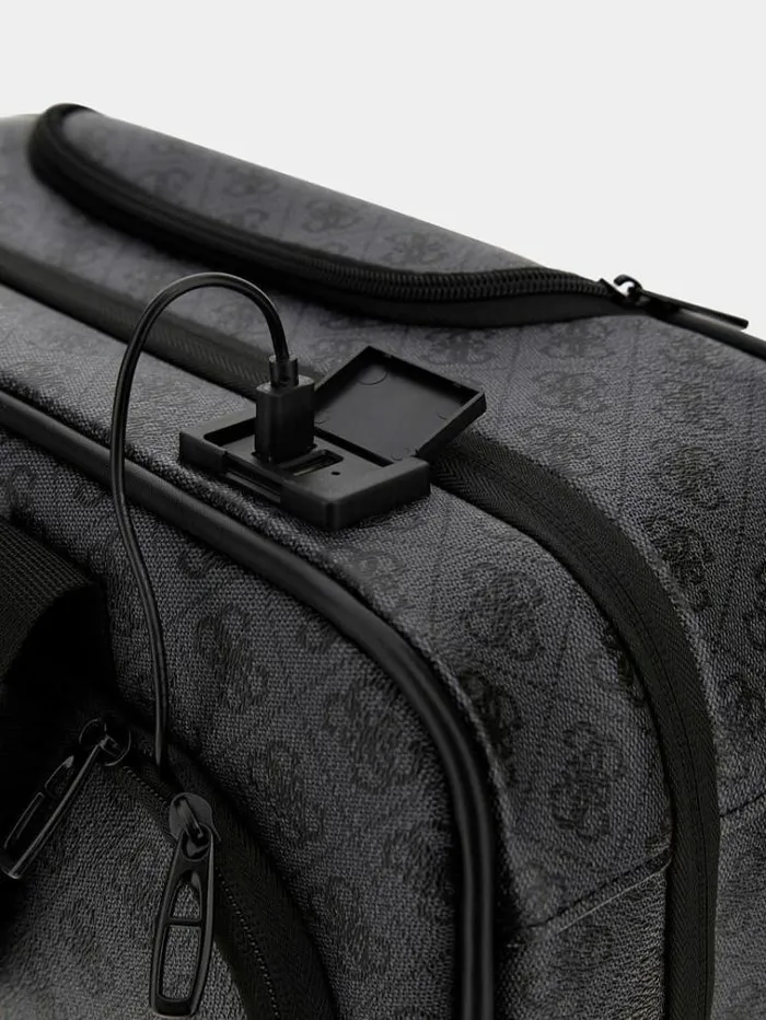 Men 4g Logo Trolley Black Multi Guess Travel Bags