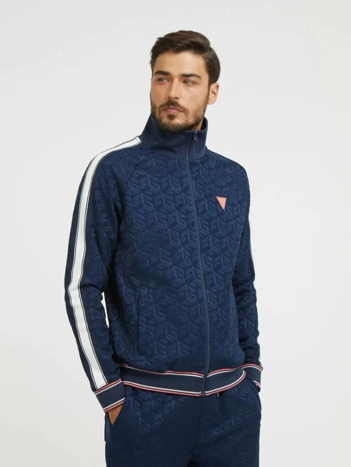 Men All Over G Cube Sweatshirt Blue Guess Knitwear And Sweatshirts