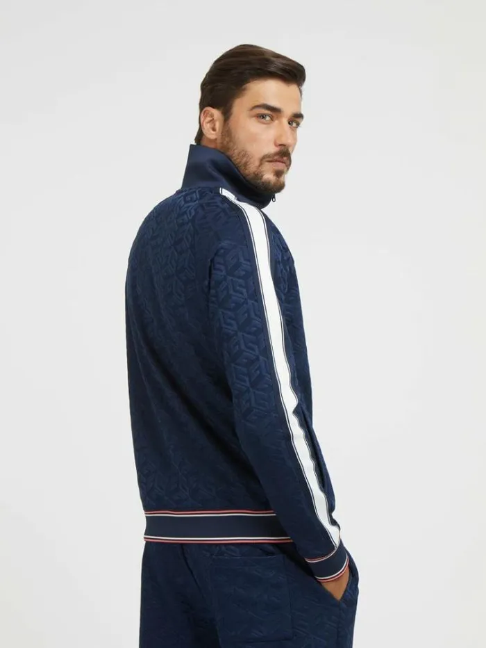 Men All Over G Cube Sweatshirt Blue Guess Knitwear And Sweatshirts