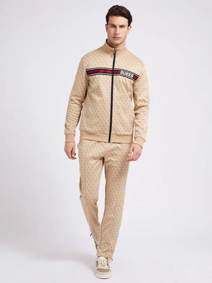 Men All Over Logo Jogger Pant Multi Beige Guess Trousers