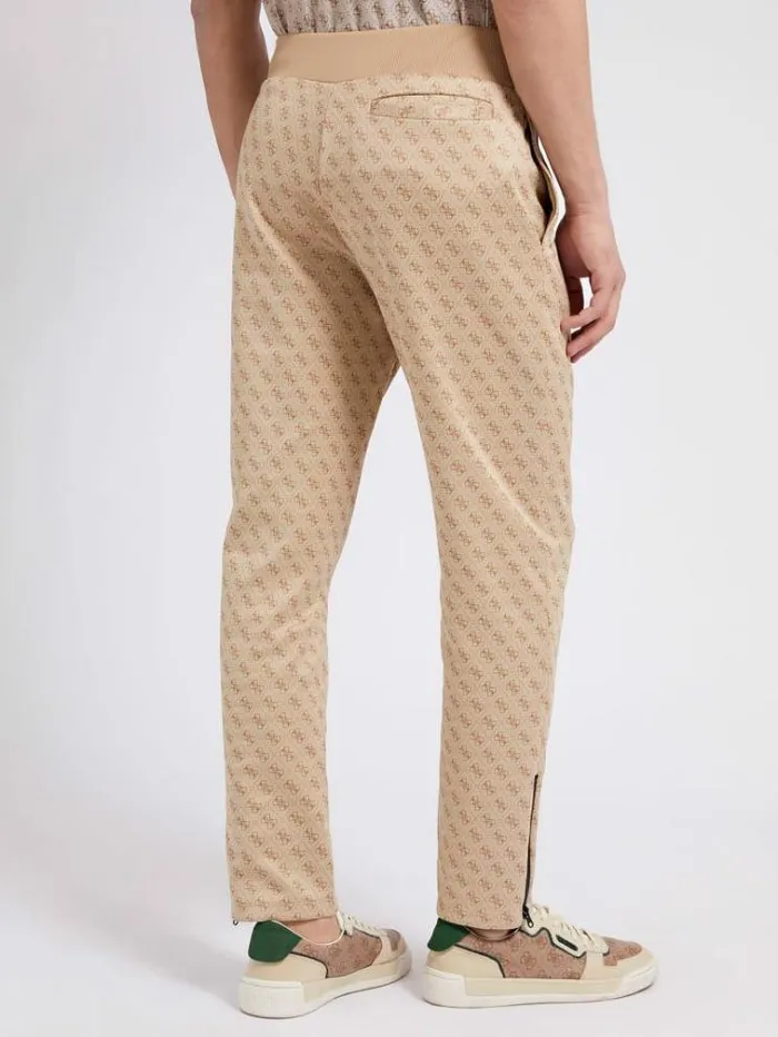 Men All Over Logo Jogger Pant Multi Beige Guess Trousers