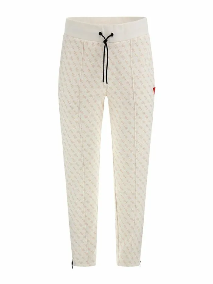 Men All Over Logo Jogger Pant White Multi Guess Trousers