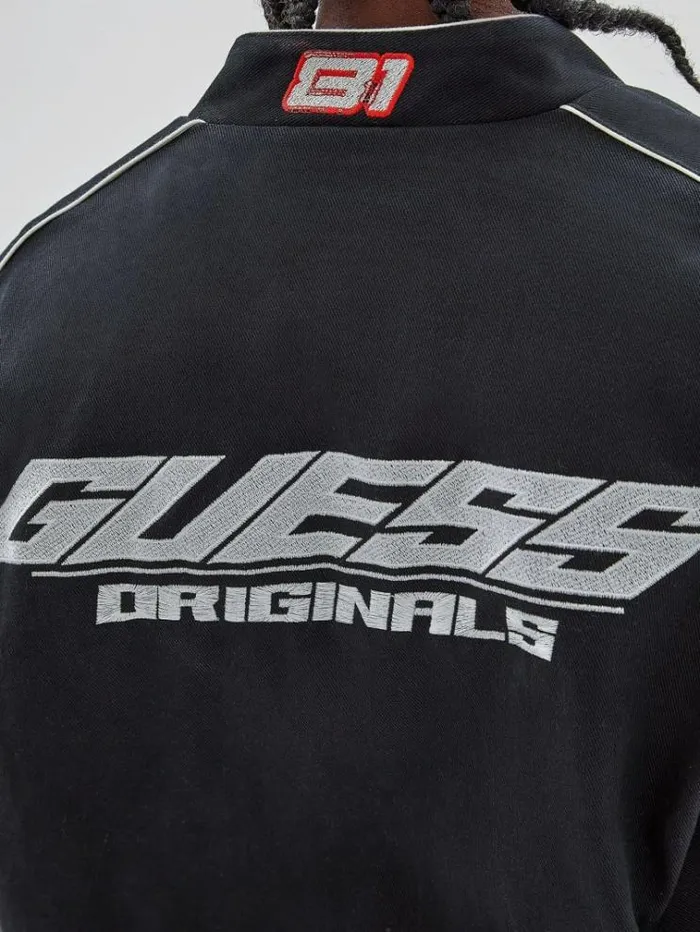 Men All Over Patches Jacket Black Guess Coats And Jackets