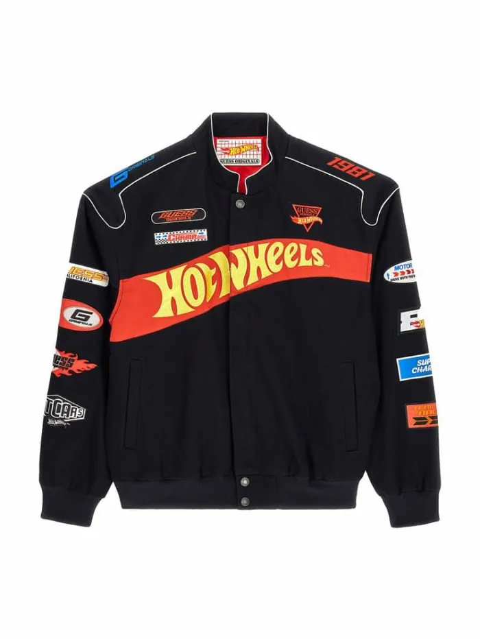 Men All Over Patches Jacket Black Guess Coats And Jackets