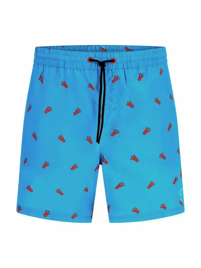 Men All Over Print Medium Swim Trunk Light Blue Guess Beachwear