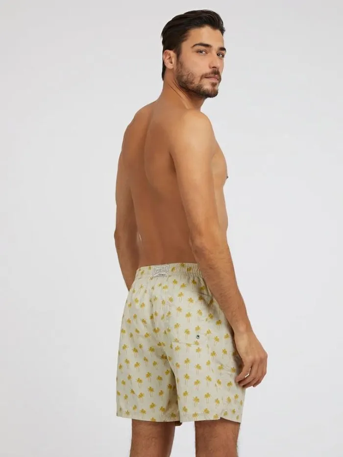 Men All Over Print Medium Swim Trunk Multi Yellow Guess Beachwear