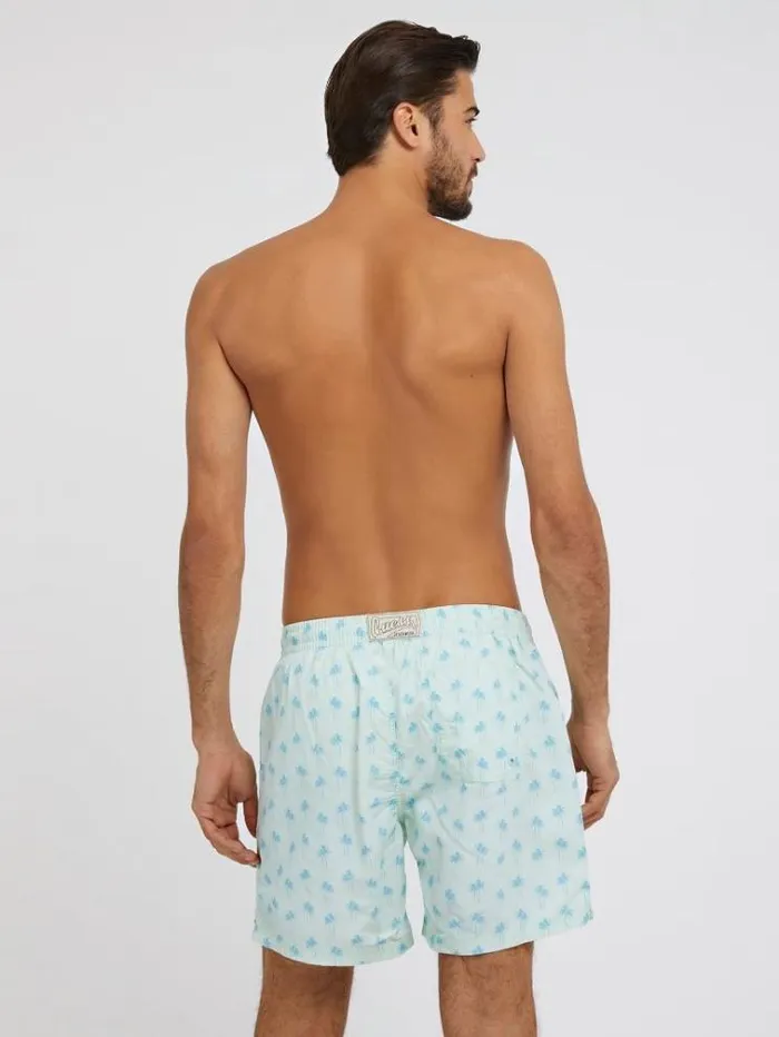 Men All Over Print Medium Swim Trunk Shades Of Blue Guess Beachwear