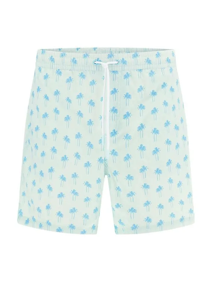 Men All Over Print Medium Swim Trunk Shades Of Blue Guess Beachwear