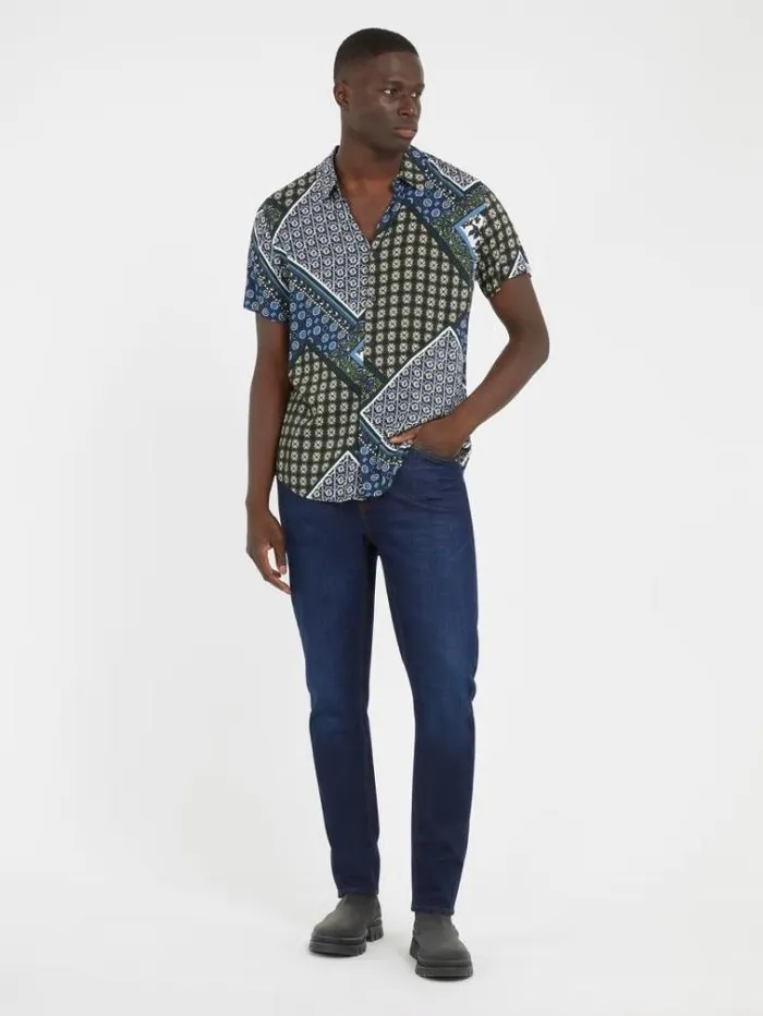 Men All Over Print Shirt Multicolor Pattern Guess Shirts