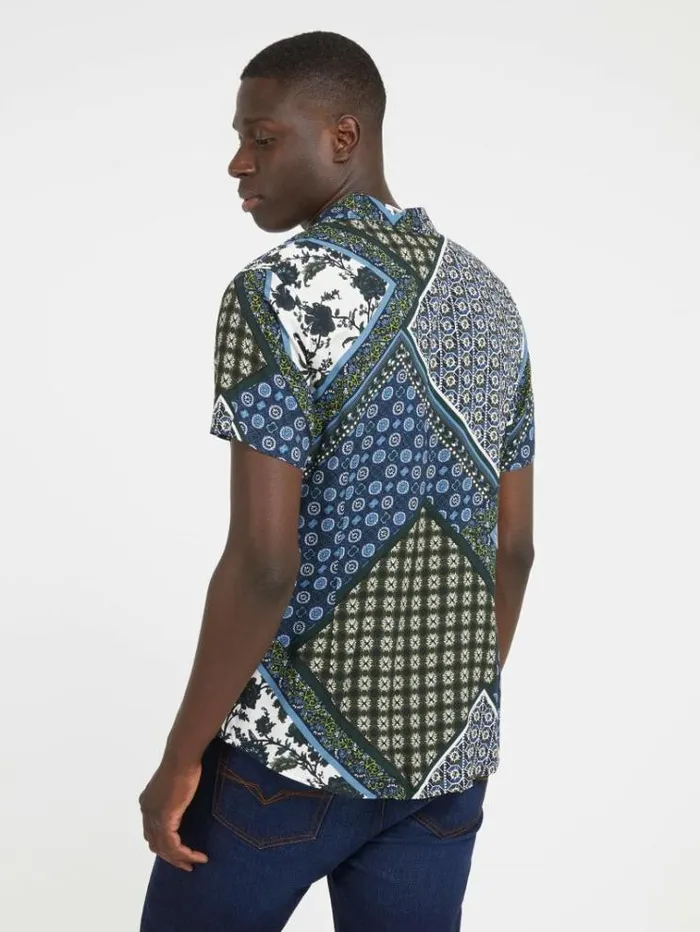 Men All Over Print Shirt Multicolor Pattern Guess Shirts