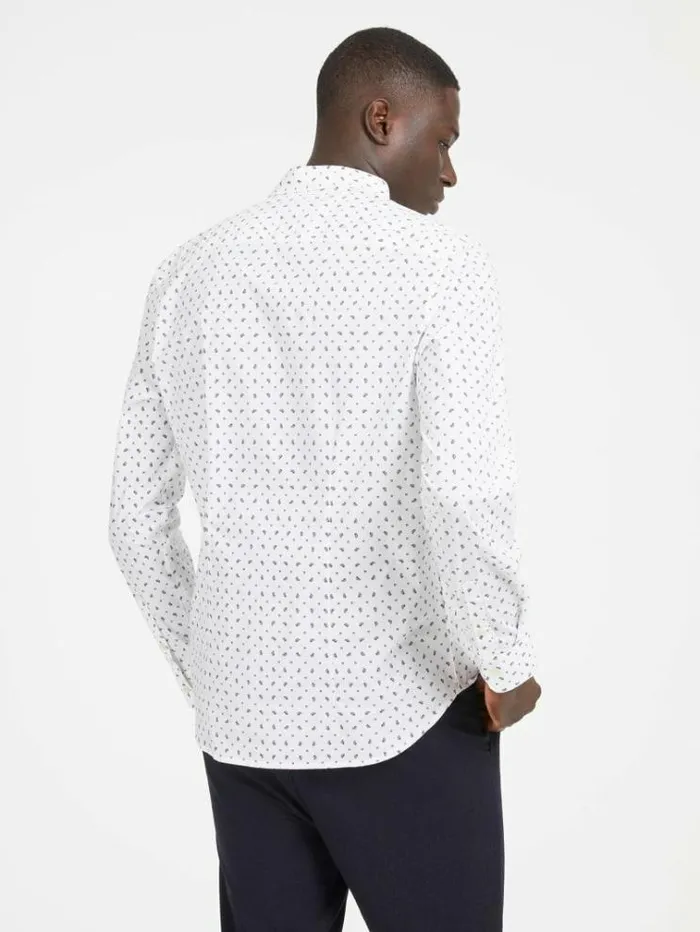 Men All Over Print Shirt White Multi Guess Shirts