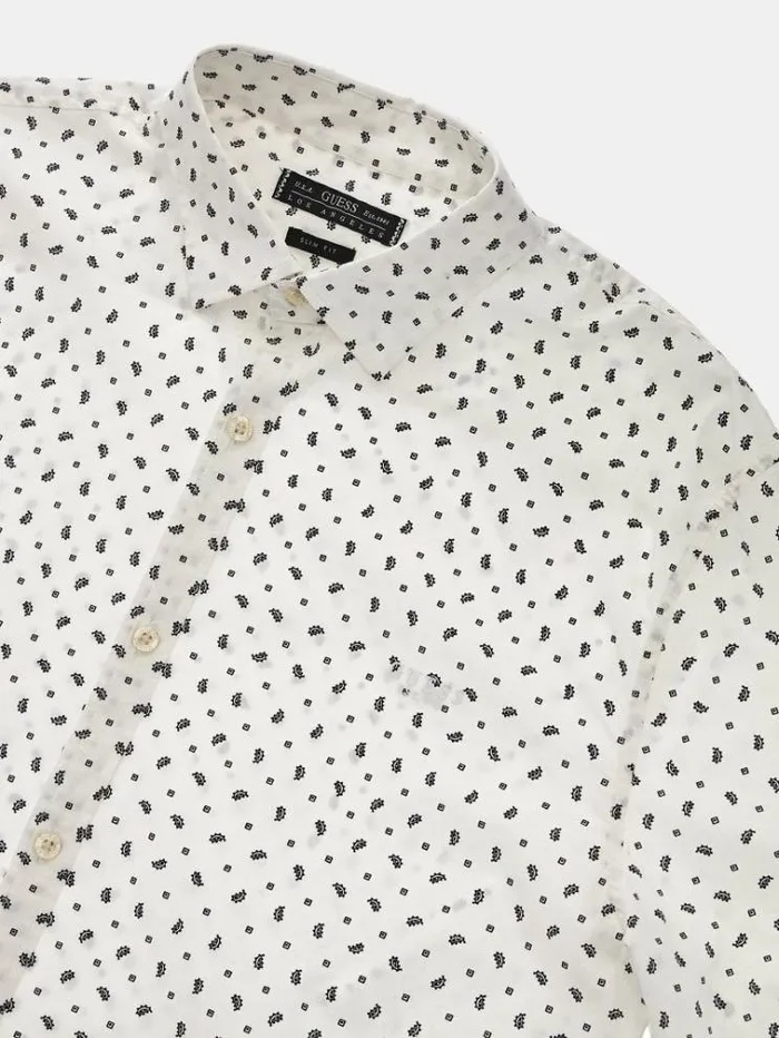 Men All Over Print Shirt White Multi Guess Shirts
