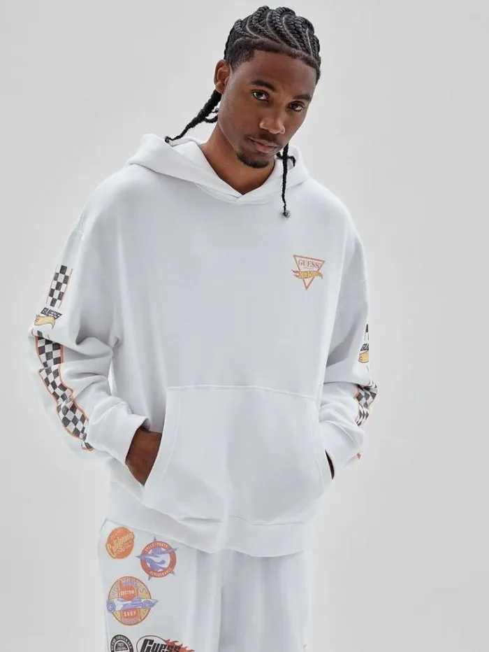 Men All Over Print Sweatshirt White Guess Knitwear And Sweatshirts