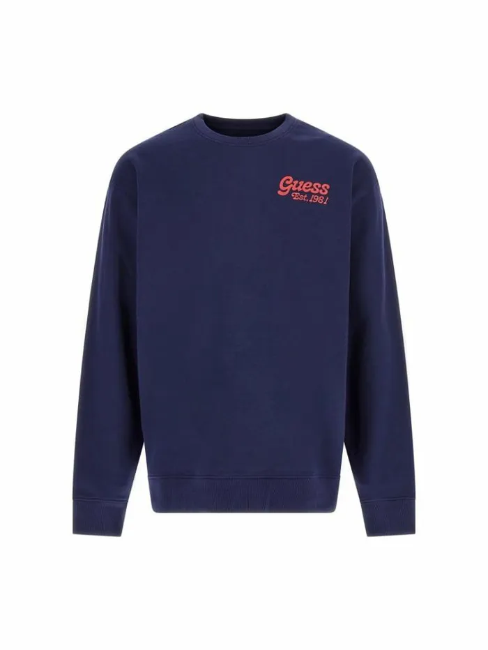 Men Back Bear Embroidery Sweatshirt Blue Guess Knitwear And Sweatshirts