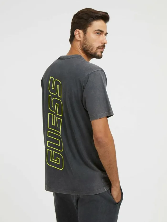 Men Back Logo Print Tshirt Black Guess Tshirts And Polo Shirts