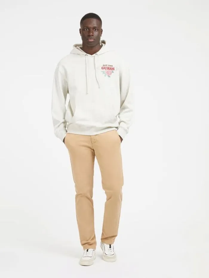 Men Back Print Sweatshirt Cream Guess Knitwear And Sweatshirts
