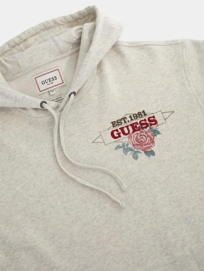 Men Back Print Sweatshirt Cream Guess Knitwear And Sweatshirts