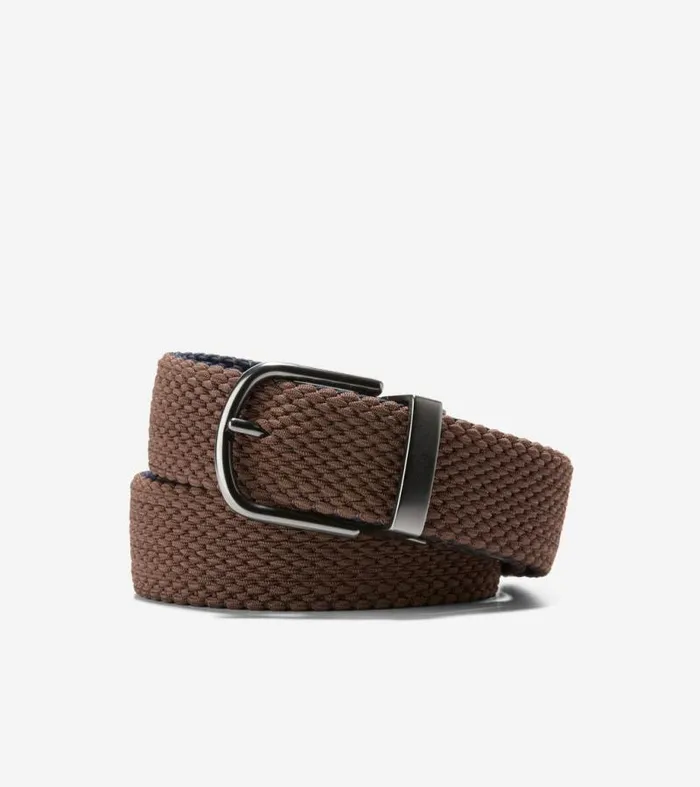 Men Belts Cole Haan Reversible Stretch Belt Brownnavy